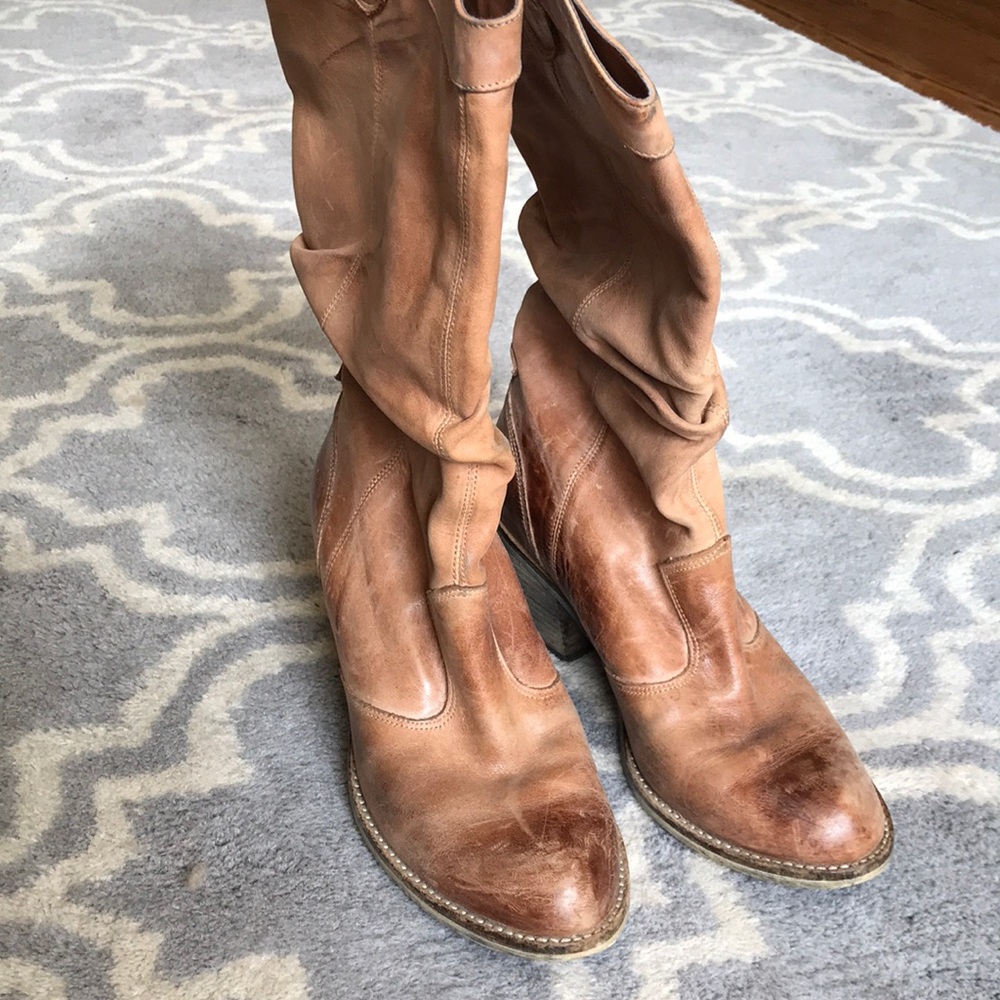 Aldo leather pull on boots